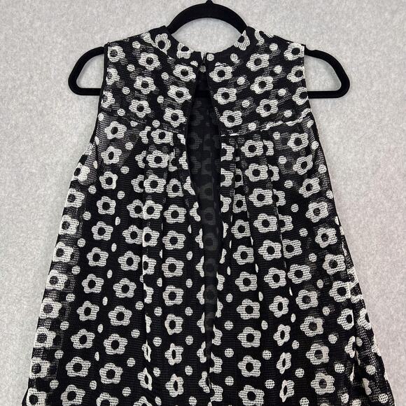 Anthropologie Sachin + Babi Black Daisy Print Trapeze Dress Size 8 - Picture 5 of 7